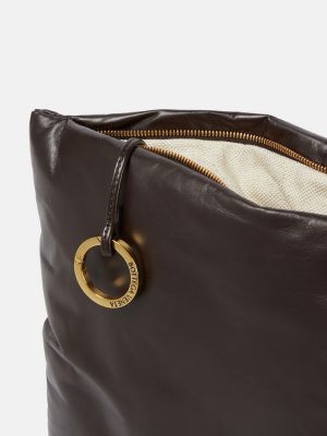 Kožna clutch torbica Bottega Veneta smeđa