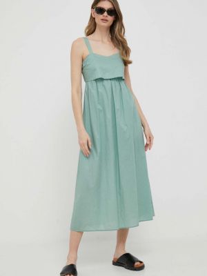 Sukienka midi bawełniana Sisley zielona