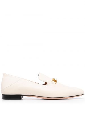 Skinn loafers Bally hvit