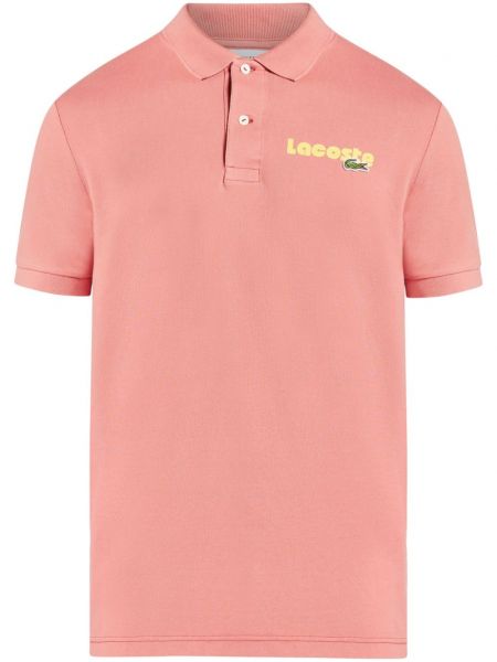 Işlemeli gömlek Lacoste pembe