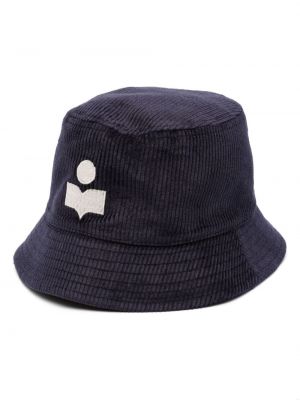 Menčestrová čiapka s výšivkou Isabel Marant modrá