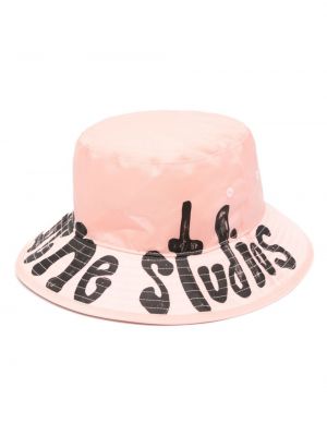 Cappello con stampa Acne Studios rosa