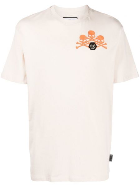 T-krekls ar apdruku Philipp Plein bēšs