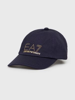 Памучна шапка с апликация Ea7 Emporio Armani