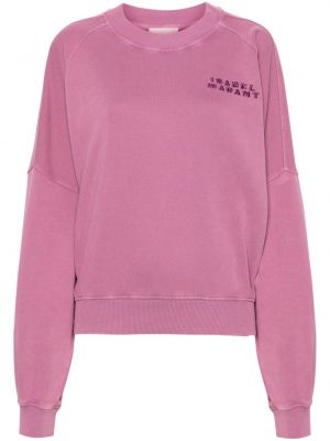 Medvilninis siuvinėtas džemperis Isabel Marant rožinė