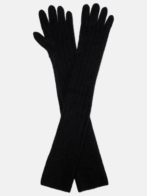Rękawiczki wełniane z alpaki Dries Van Noten czarne