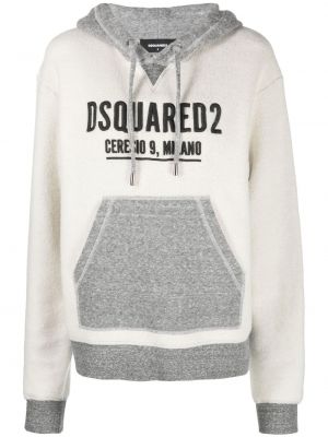 Bomull brodert hettegenser Dsquared2 hvit