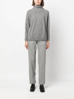 Vlněné rovné kalhoty Agnona šedé
