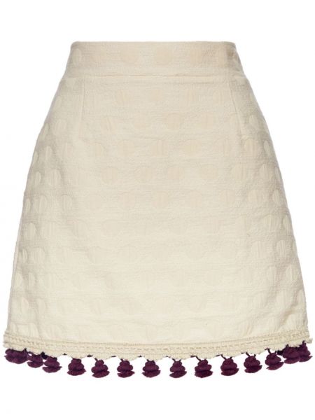 Žakárové mini sukně La Doublej bílé