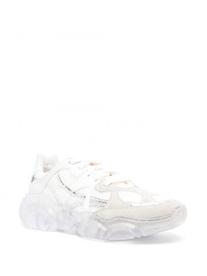 Sneakersy sznurowane koronkowe chunky Moschino białe