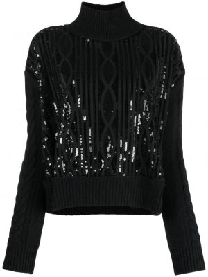 Пуловер с пайети Ermanno Firenze черно