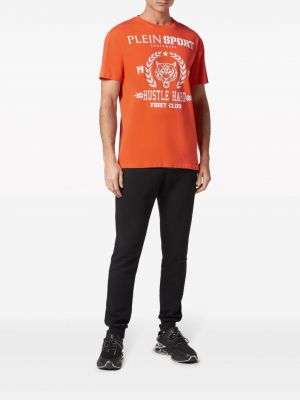 Sportshirt aus baumwoll mit print Plein Sport orange