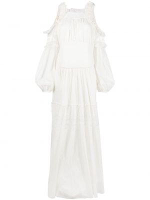 Макси рокля с дантела Ermanno Scervino бяло