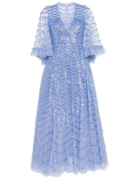 Вечерна рокля Needle & Thread синьо
