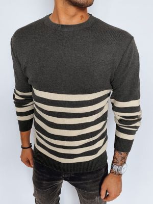 Dryžuotas megztinis Dstreet pilka