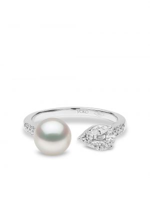 Yoko London 18kt white gold Starlight pearl and diamond ring - Argento