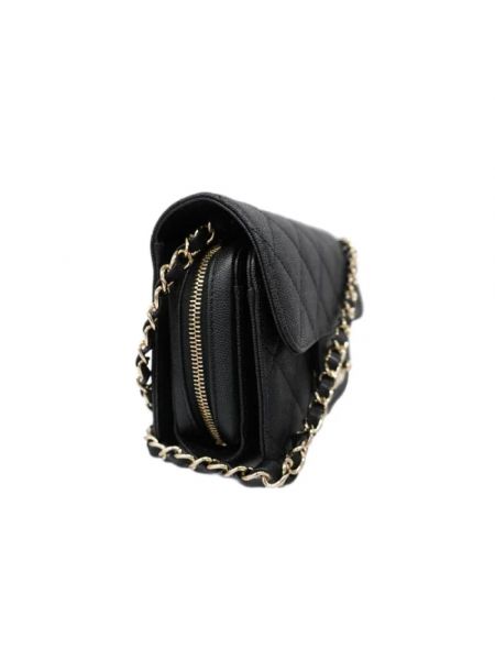 Torba na ramię skórzana Chanel Vintage czarna