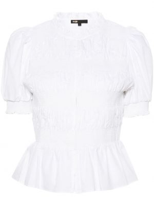 Памучна блуза с волани Maje бяло
