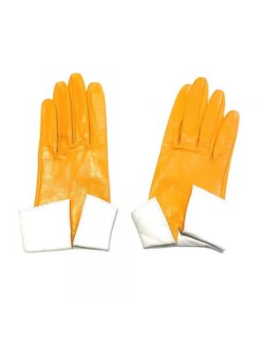Rękawiczki skórzane Hermès Vintage żółte