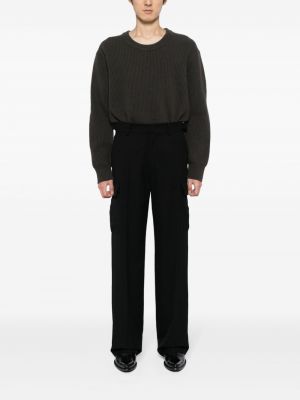 Pantalon droit en laine System noir