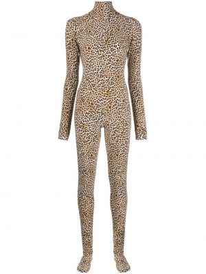 Salopetă cu imagine cu model leopard Norma Kamali maro