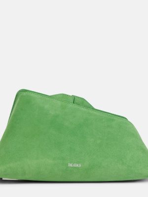 Geantă plic din piele de căprioară The Attico verde