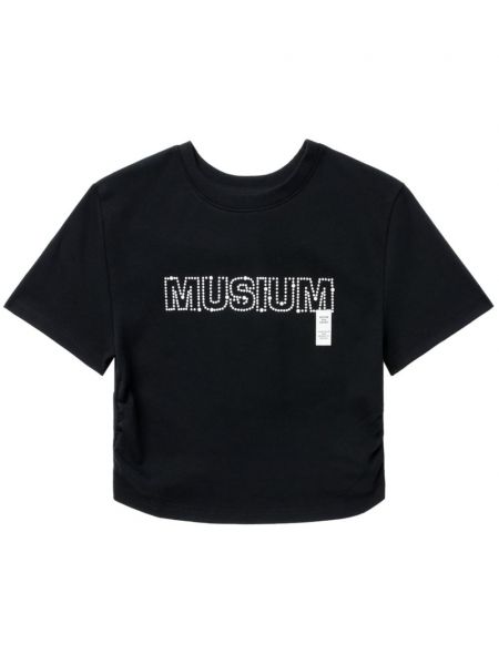T-shirt en coton avec applique Musium Div. noir