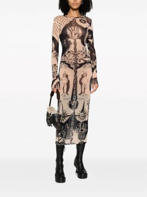 Sukienka midi z nadrukiem Jean Paul Gaultier
