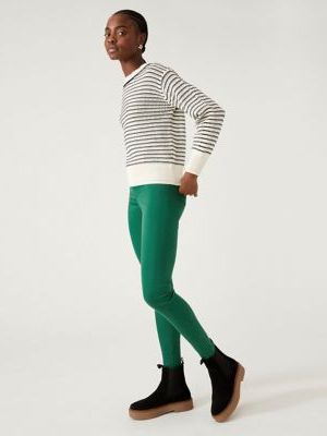 Womens M&S Collection High Waisted Jeggings - Grass, Grass M&s Collection