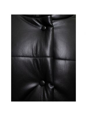Sudadera con capucha de cuero de cuero sintético Nanushka negro