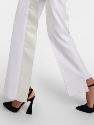 Pantaloni cu picior drept cu talie înaltă Victoria Beckham alb