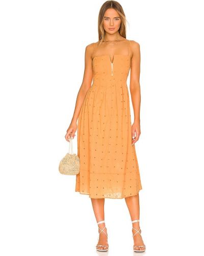 Платье миди Line & Dot, оранжевое