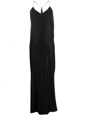 Drapované dlouhé šaty Peserico černé
