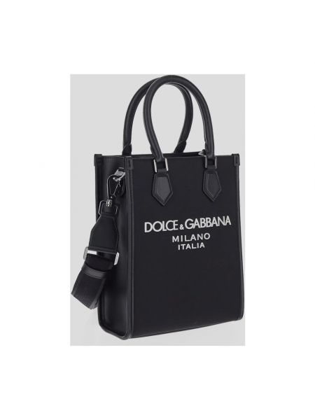 Bolso shopper de cuero Dolce & Gabbana negro