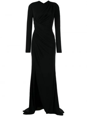 Večernja haljina s draperijom Elie Saab crna