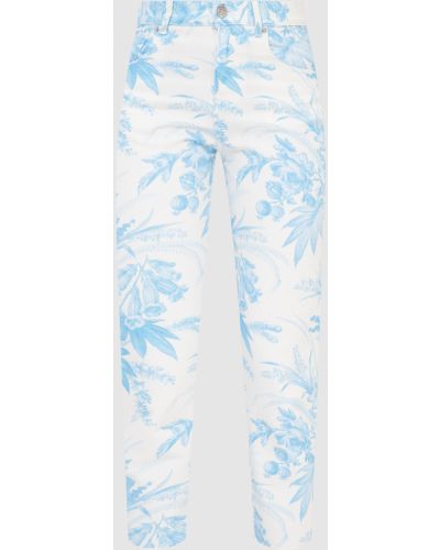 Білі джинси в квіточку з принтом Twin-set
