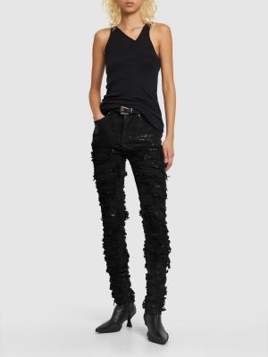 Jeans skinny taille haute Rick Owens noir