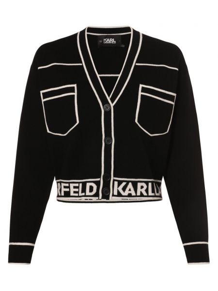 Kardigan bawełniany Karl Lagerfeld czarny