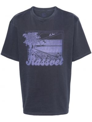 Kokvilnas t-krekls ar apdruku Rassvet zils