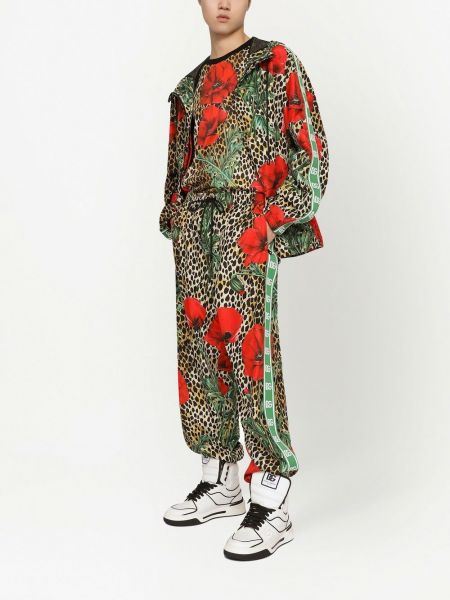 Geblümt sporthose mit print mit leopardenmuster Dolce & Gabbana braun