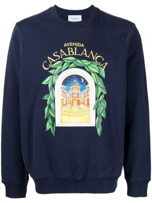 Raštuotas medvilninis džemperis Casablanca mėlyna