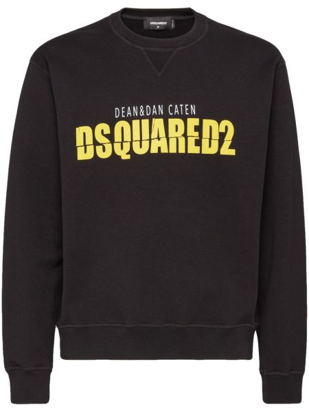 Langes sweatshirt aus baumwoll mit print Dsquared2 schwarz