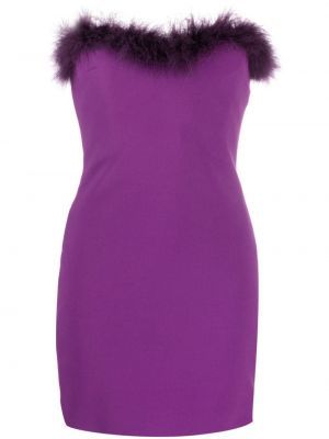 Krepinis suknele kokteiline su plunksnomis Amen violetinė
