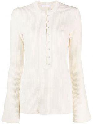 Вълнен пуловер Chloé бяло