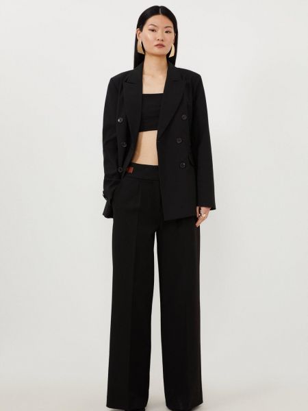 Шерстяной приталенный пиджак Karen Millen черный