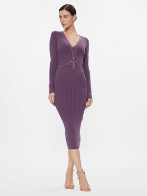 Pletena obleka Elisabetta Franchi vijolična