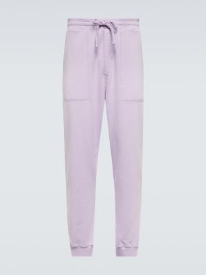 Bavlnené teplákové nohavice Nanushka fialová