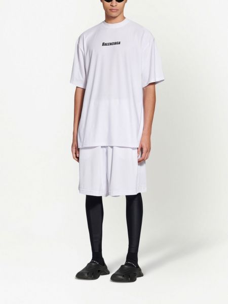 Oversize t-krekls ar apdruku Balenciaga balts