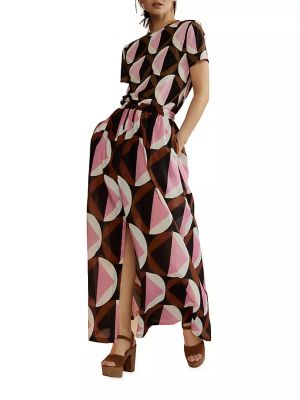 Длинная юбка с принтом с геометрическим узором Cynthia Rowley