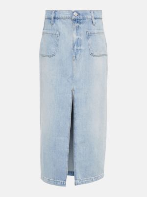 Bavlněné džínová sukně s vysokým pasem Frame - modrá